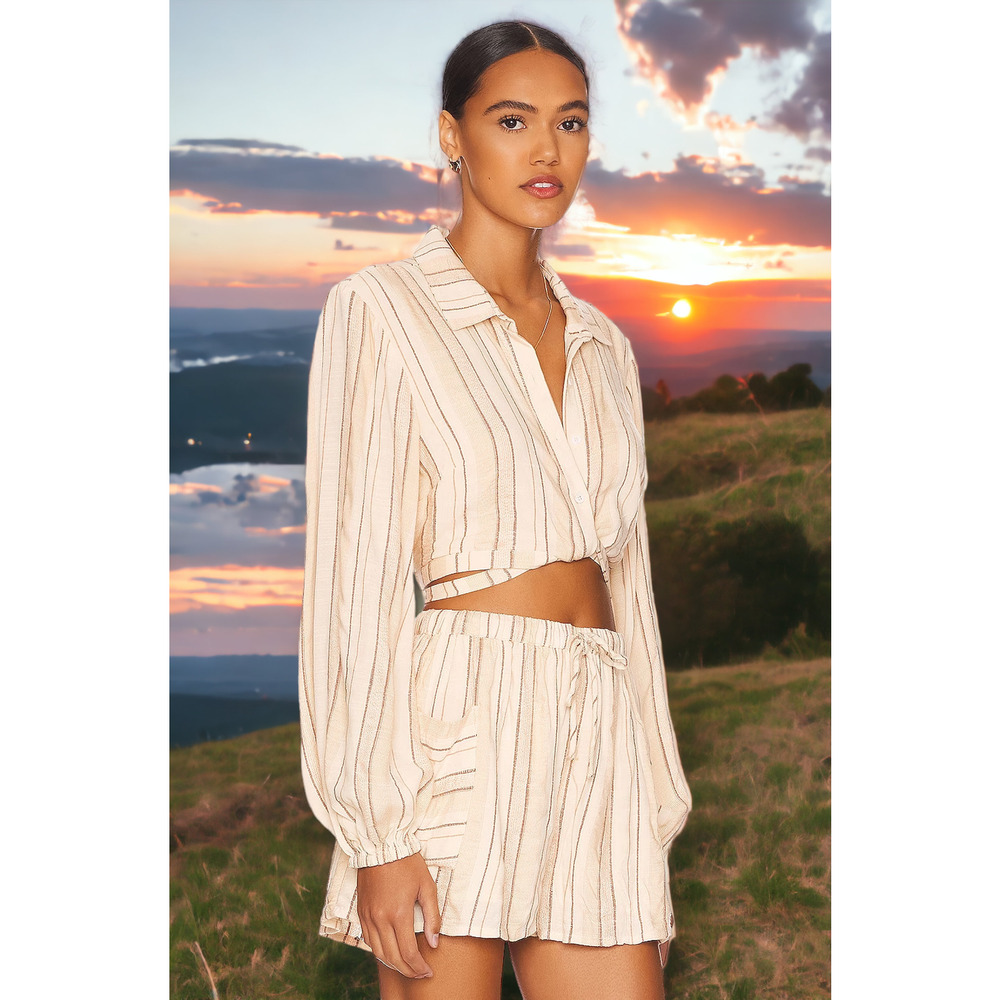 NWT - L*SPACE Play It Cool Shorts in Sunsoaked Stripe Size: S